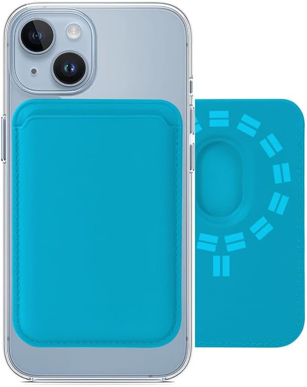Cartera Mag Safe con imanes de doble fila, tarjetero de cuero minimalista para tarjetas de seguridad - Cartera magnética delgada para iPhone