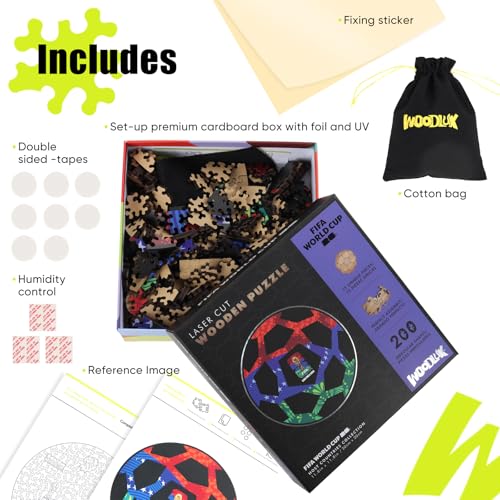 Image of Official FIFA World Cup 2026 Edition Football Puzzle for Adults, 200 Pieces Unique Jigsaw Puzzles Soccer Fans Collectible, Officially Licensed Product 11.8 X 11.8 Inch