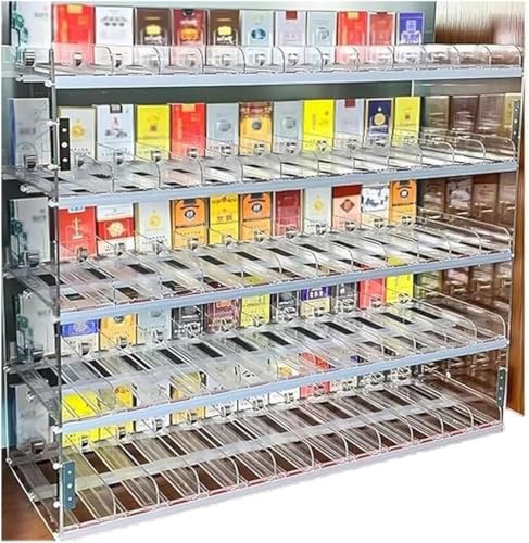 Présentoir de supermarché mobile avec poussoir automatique pour tabac et pharmacie