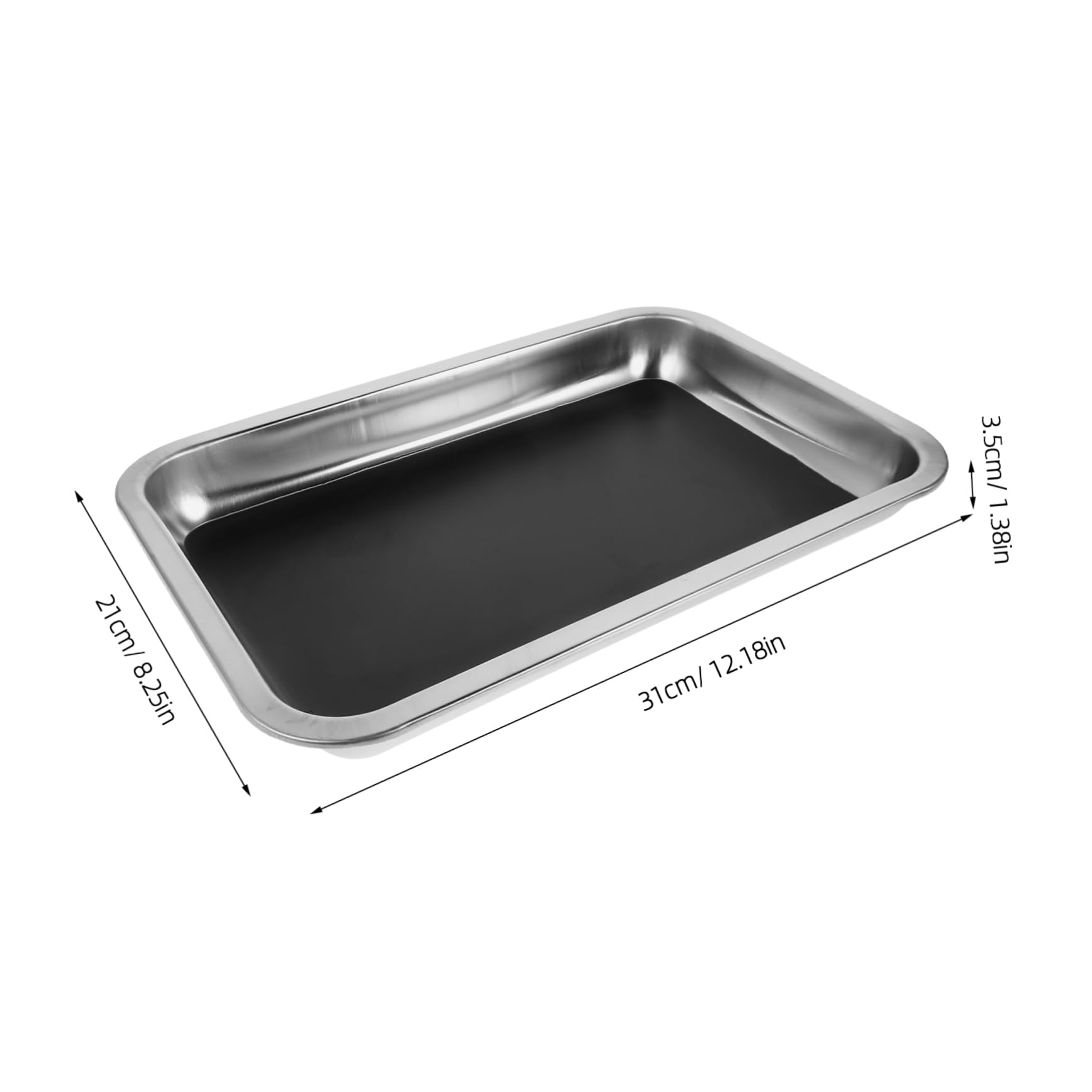 SUPVOX Educational Anatomy Tray 31x21x4cm Science Plate Stainless Steel Construction for Safe Dissection