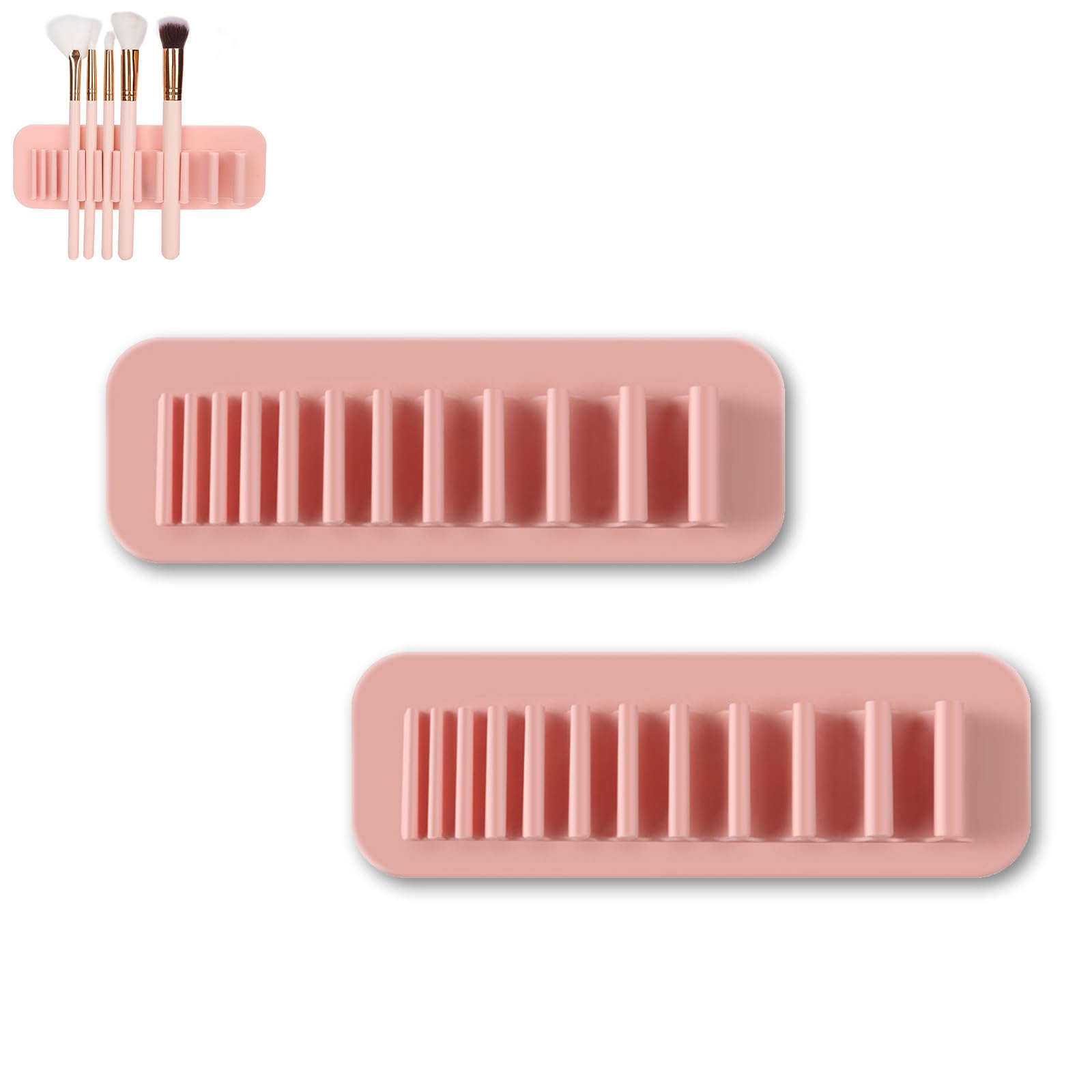 Brush Drying Holder Rack,Silicone Cosmetic Brush Drying Rack for Tile Bathroom,2Pcs Makeup Brush Holder
