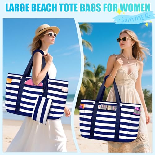 Image of Extra Large Beach Bags for Women Waterproof Sandproof Beach Tote Bag