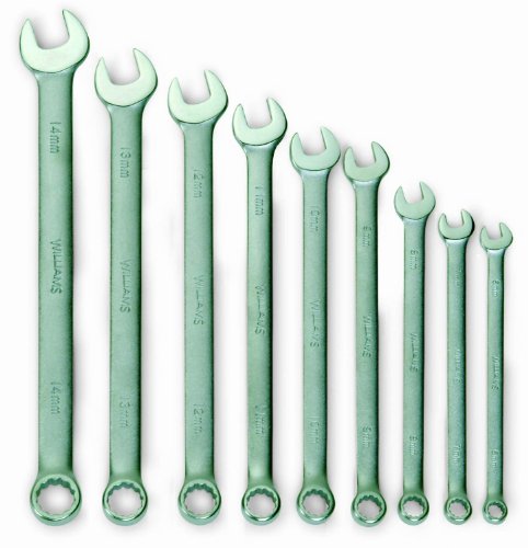 Williams 11011 High Polished Wrench Set, 6-14mm, 9-Piece