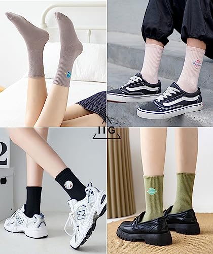 Image of IIG Women's Fashion Cute Cotton Socks Novelty Funny Above Ankle Crew Socks Holiday Gifts for Women 4 /5 Pairs