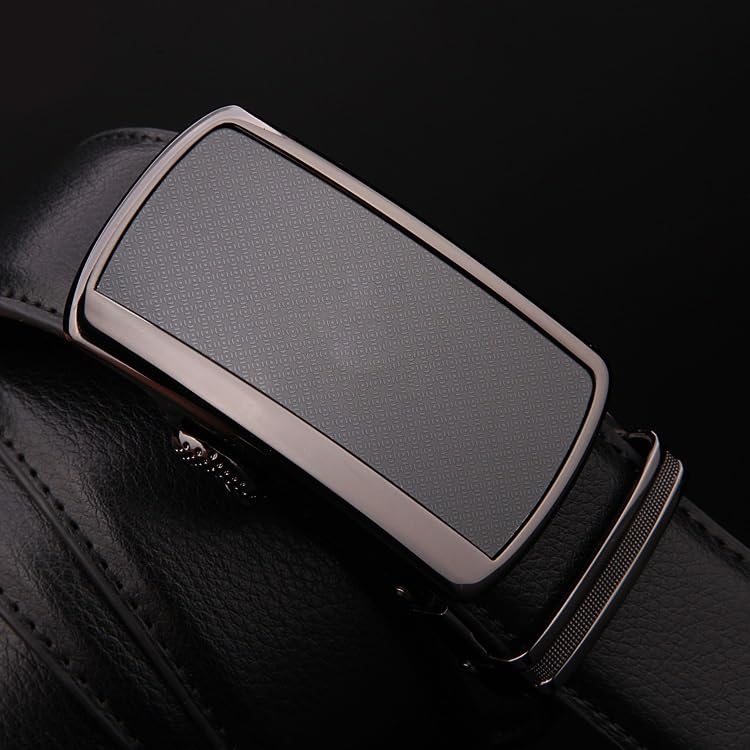 Business Men's Belt Automatic Buckle Men's Belt Genuine Leather Belt(110cm)3
