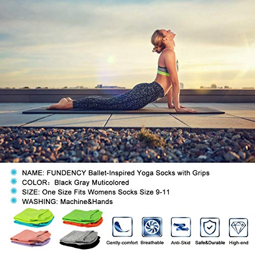 Fundency Non Slip Yoga Socks For Women 6 Pairs, Anti-Skid Socks For Pilates Bikram Fitness Socks With Grips #TOP5