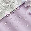 HOBBIESAY Environ 200 Mini Charmes Croix 15.5mm Forme de Croix Breloques à Maillons Argentés Pendentifs de Boucles pour de Fabrication de Bijoux Trou:1.5mm #3