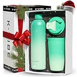 Thermobecher 350ml & Edelstahlflasche Geschenkset | Thermo-Kaffee-Becher mit Quick-Press Deckel | rutschfester Boden, BPA-freier Isolierbecher Coffee-Cup to Go | Für Büro, Uni & Alltag | K-VIBE