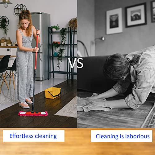 Image of M METERXITY 1 Pair Washable Cleaning Shoes Cover - Floor Cleaning Dust, Chenille Microfiber Duster Mop Slippers, Apply to House Office Room (Blue)