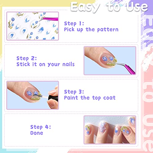 Nail Art Stickers, 12 Styles 8D Stripe Line Nail Decals Self-Adhesive Marble Wave Nail Art Spring Nail Stickers For Nail Art Perfect Nail Accessories Self-Adhesive Design Nail Decoration For Women #TOP5