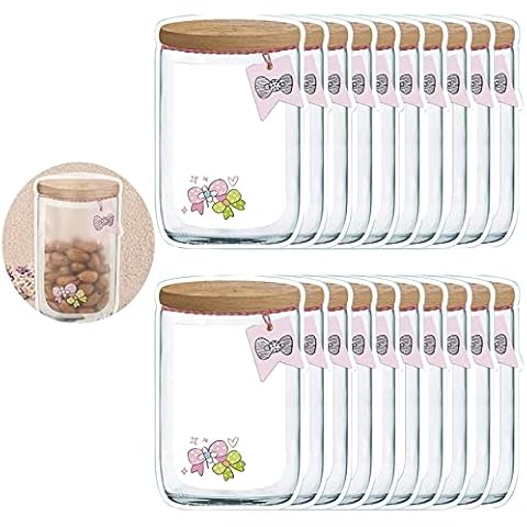Enkrio Reusable Mason Jar Zipper Bags, Refrigerator Organizer Stand-up Airtight Seal Saver Bags for Seeds Candy Biscuits Spices (18Large) Cover