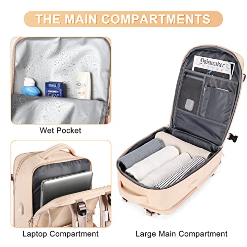 Image of coofay Carry On Backpack Flight Approved Personal Item Travel Backpack For Women Airline Approved Waterproof Sports Luggage Backpack Casual Daypack Small Hiking Backpack