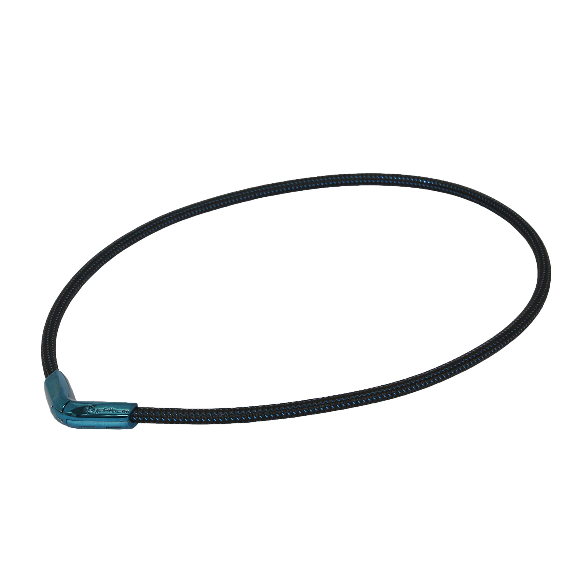 Phiten X50 Titanium V-Edge Necklace - Durable Polyester and Metallic Woven Rope, Permeated with Premium Aqua-Titanium and Micro-Titanium Spheres for Sports, Gym, Athletics with Easy Clip On V-Shaped