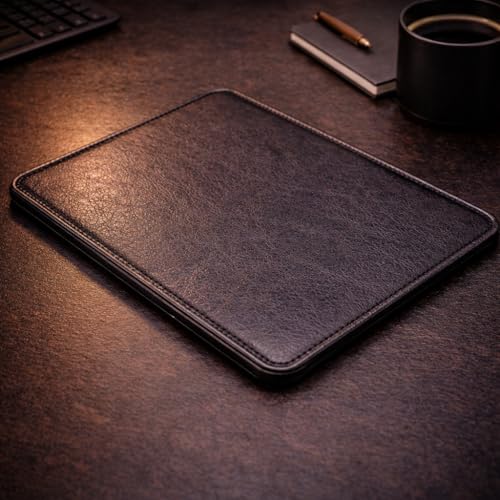 Image of Leatherman Leather Mouse Pad (Black) - Premium Non-Slip Desk Mouse Pad, Smooth Surface for Precision Control, Durable Rectangular Office & Gaming Mousepad, 24.5 x 21.1 cm