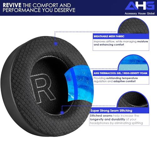 AHG Accessory House Global Replacement Cooling Gel Sound core Q35 Pads q35 Ear Cushions Compatible with Anker Soundcore Life q30 Q35 Headphones (Black). Cooling Gel | High-Density Foam | Extra Thick miniatura 2