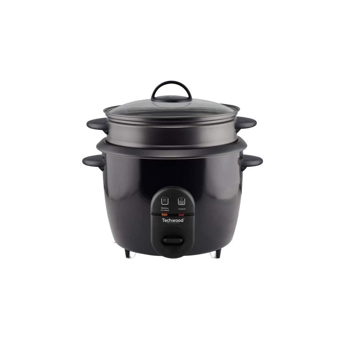 Techwood 3760115717763 Olla arroz, 700 W, 1.8 litros, Aluminio, Negro