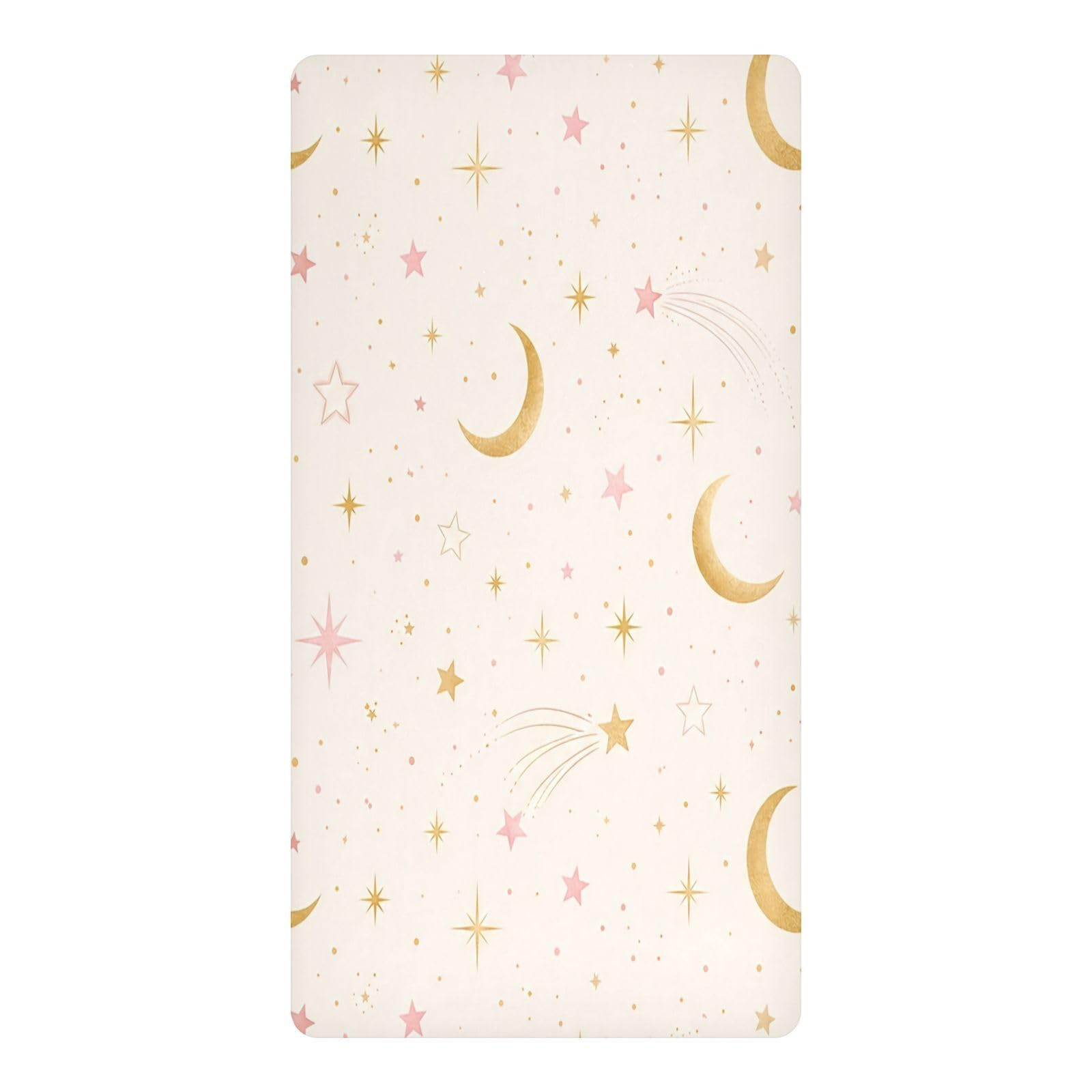BOESI Gold Moon Waterproof Crib Sheet,Fitted Mattress Protector