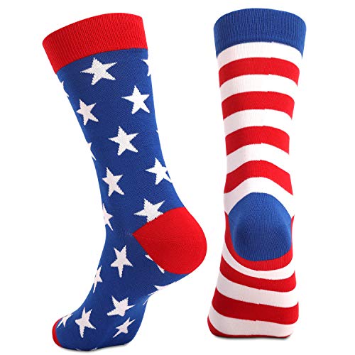 ZWW American Flag Socks For Men Or Women 4th July Middle Socks Star And Stripe Patriotic Freedom Day Gifts4