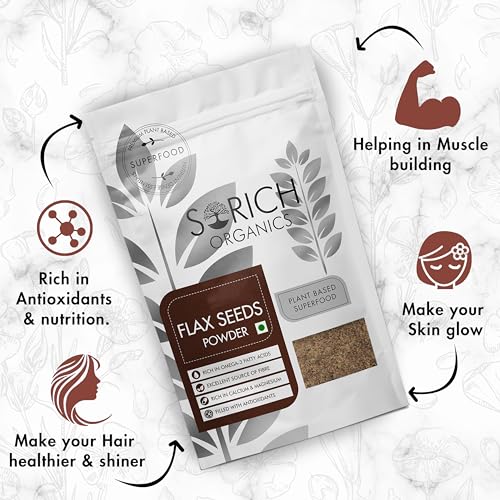 Image of Sorich Organics Cold Milled Flaxseed (Alsi) Powder 400g | Protein & Fiber | Supports Hair Growth & Skin Health | Natural Superfood for Weight Loss & Digestion | Gluten-Free