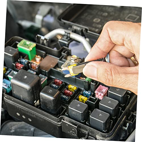 Kit extractor de fusibles automotrices Hemobllo con fusibles de 5/10/15/20/25/30A (15 piezas cada uno) y tester de cobre negro, herramienta esencial para reemplazo y mantenimiento de fusibles de auto miniatura 3