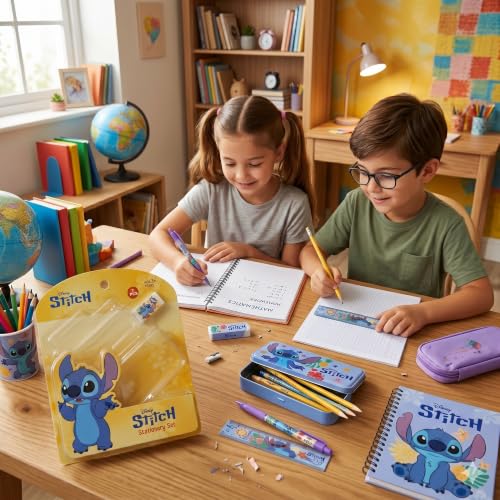Image of Stitch 7 pcs Stationery SetSchool Supplies Kit Multicolor Return Gift for Kids Age 3 Years +