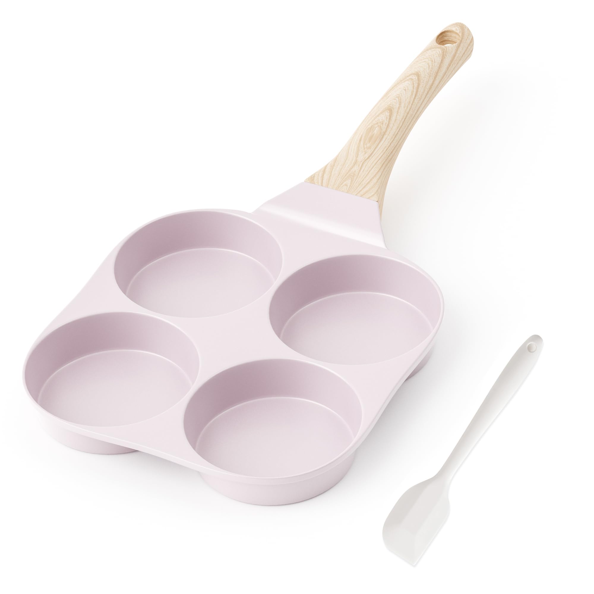 RIOVARM Induction Omelette Pan Ceramic Non Stick Egg Frying Pan Small Frying Pan for Induction Hob 4-Cup Round Shaped Skillet Pans Creative Cute Breakfast Pan Healthy Pan PFOA Free