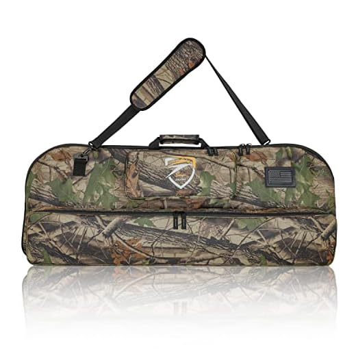 SUNYA Compound Bow Case with Molle System - Neoprene Bow String Protection & Padded Shoulder Sling - Soft Carrying Case for Archery Accessories, Equipment (Camo)