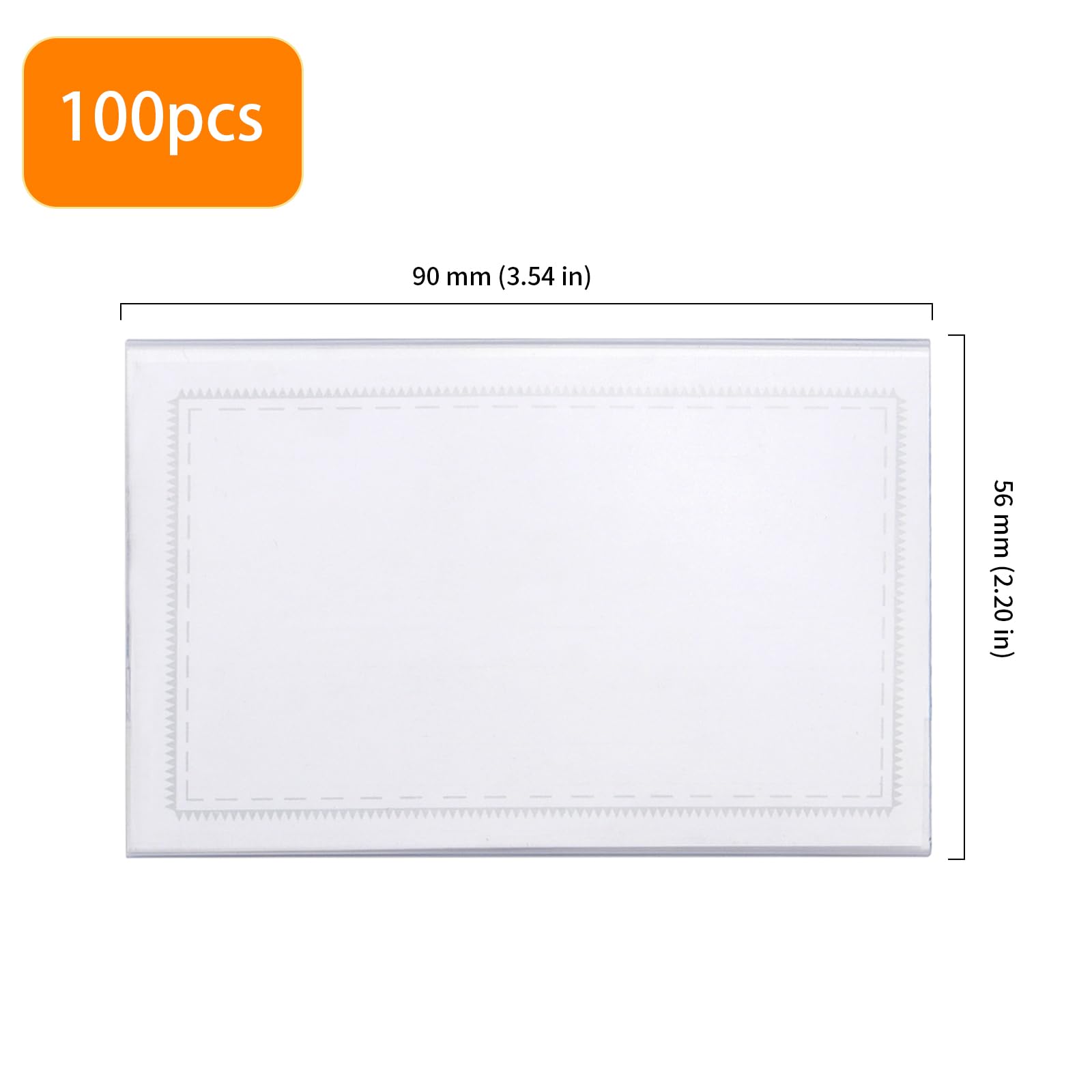 DAKFOOK 100 Pcs Plastic Name Badges, 9 x 5.6cm Clear Name Badge Holders with Crocodile Clip and Safety Pin - Image 3