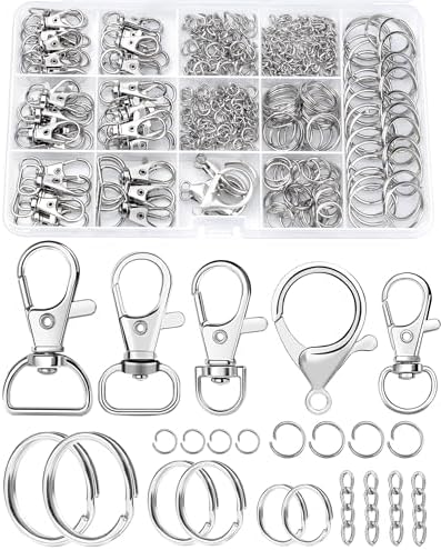 Amazon.com: 325PCS FIVEIZERO Keychain Making Kit - Keychain Clip with ...