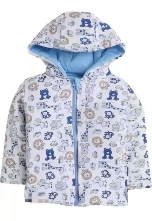 Mini Berry Unisex-Child New Reversible Hooded Winter Standard Length Jacket With Zipper(Blue), 3-4 Years