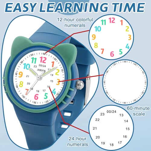 Image of Juboos Kids Watch Analog for Boys Girls Toddler, 3ATM Waterproof Wirstwatch Learning Time and Easy to Read