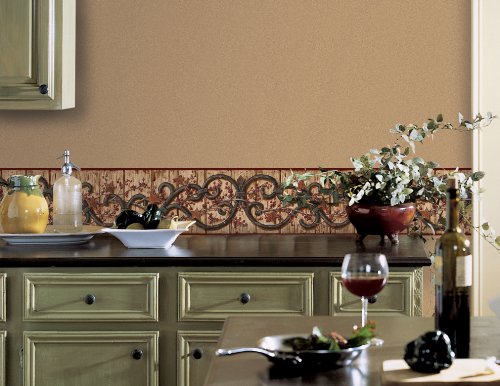Borde de pergamino de hierro para tapar imperfecciones de pared caqui borgoña 3