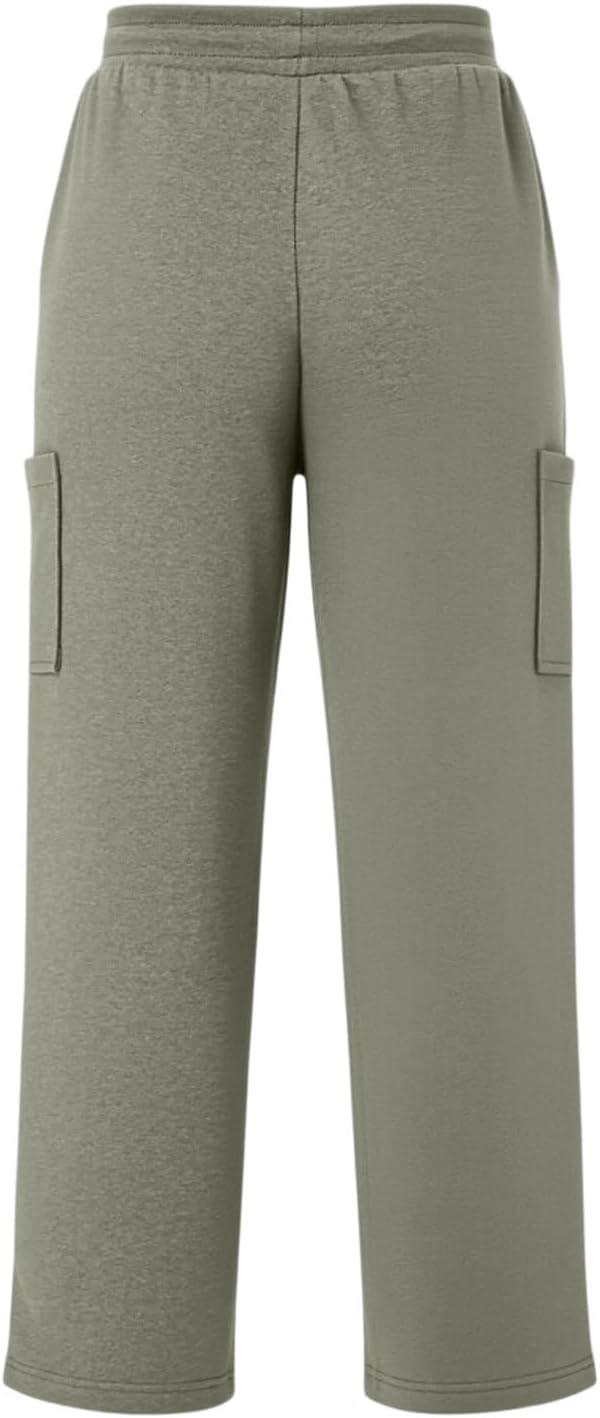 Women's Straight Wide Leg Cargo Sweatpants Drawstring Work Trousers | Athletic Straight Leg Active Joggers, Casual High Waist Track Pants, Business Casual Slacks with Side Pocket
