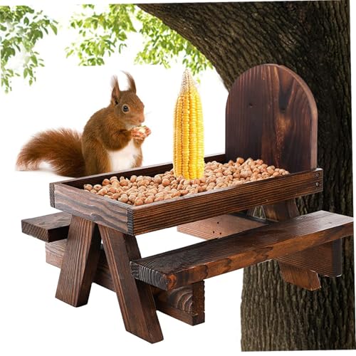 Mesa de alimentación de ardillas para decoración de terrazas y observación de fauna 5
