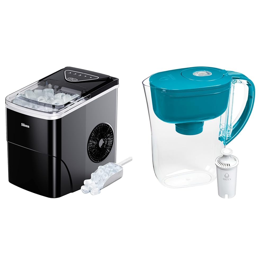 Silonn Ice Maker Countertop & Brita Water Filter Pitcher