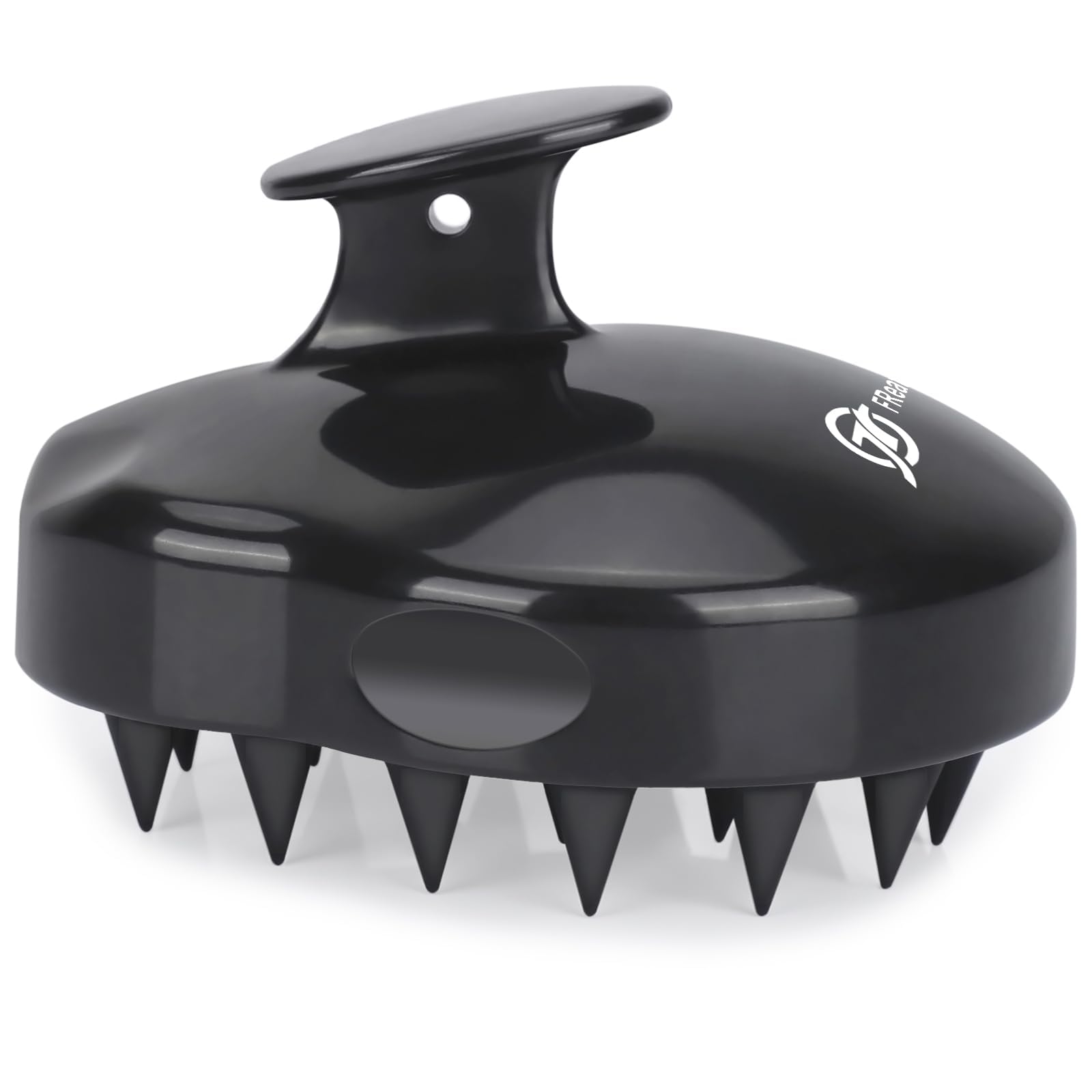 FREATECH Hair Leather Massager [Wet & Dry], Silicone Hair Brush for Shampoo and Massage Head, Deep Cleansing and Care, Gentle Exfoliation and Stimulates Hair Growth, Black