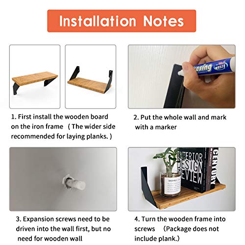 Angle Shelf Brackets 12 Inch Heavy Duty Mental Shelf Holders, Anti-Rust, Floating Shelves Support Decorative Shelf Brackets For 12-14 Inch Board(4-Pack Hardware Only) #TOP3