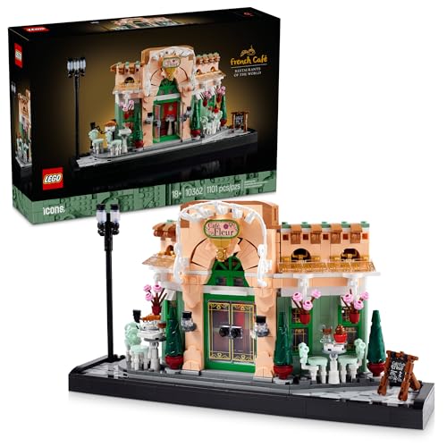 LEGO Icons French Café Paris Building Kit – DIY Set for Adults – Collectible Bedroom and Home Decor – Display for Home or Office – Gift for Coffee Lovers – 10362