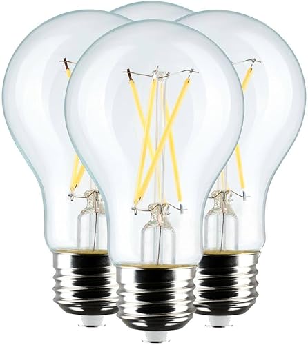 Miniatura 1 de Satco 12462 - 8A19CLLEDE269274PK120V LED A19 - Paquete de 4 filamentos S12462 de estilo victoriano antiguo