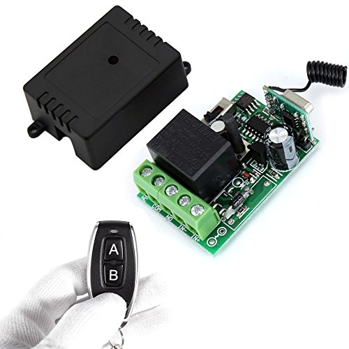 Wireless Remote Switch ,12 V 1 Channel Rf Relay Transmitter and Receiver momentary switch with Battery (1CH)
