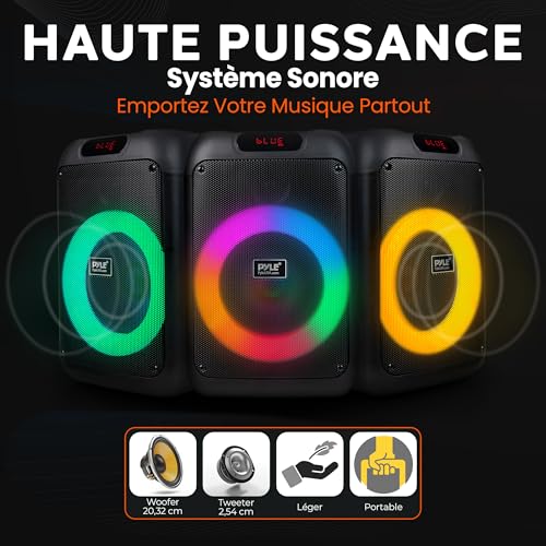 Enceinte Bluetooth Portable pour Karaoké et Soirées Haut-Parleur Stéréo Pyle 100W - 4