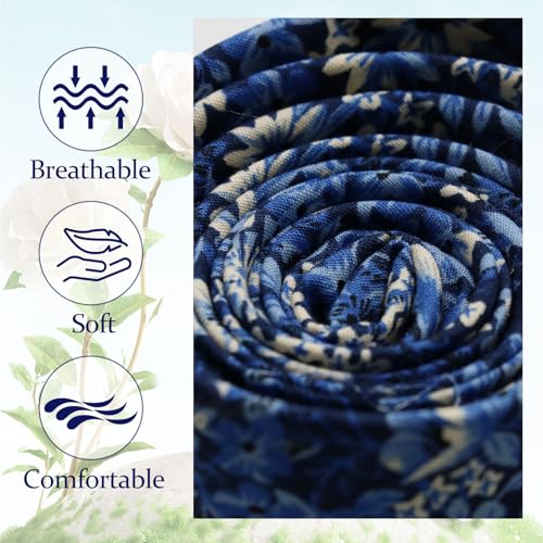 Image of Floral Ties Skinny Tie for Men, Cotton Mens Neckties for Weddings | 2.56'', floral, slim, soft and comfortable, men's neckties for casual, business, party, daily, dating