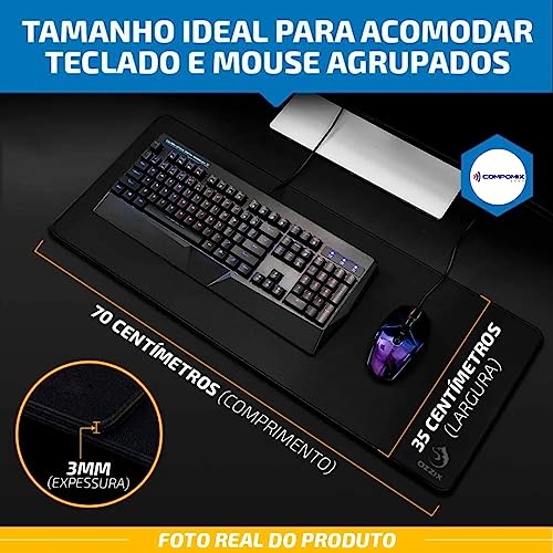 Image of Gaming Mouse Pad Large 70x35 Professional Speed Non-Slip Edge Stitched Black