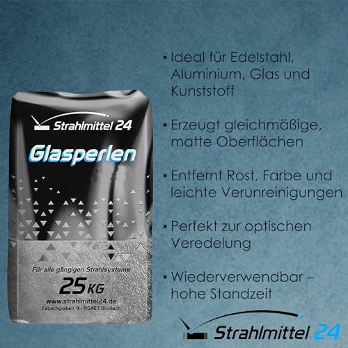 Foto von 25 KG Glasperlen Strahlmittel 100-200 µm