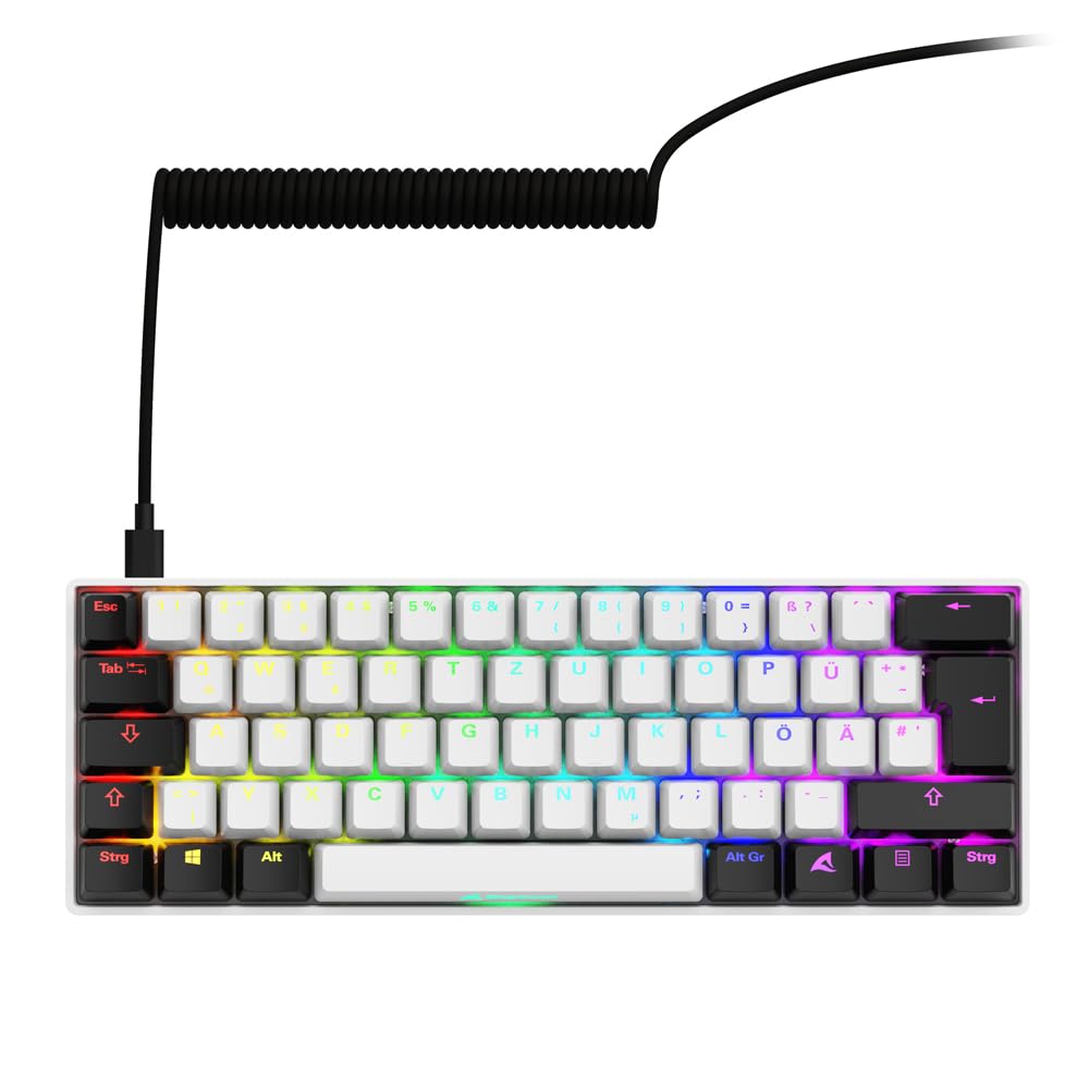 Sharkoon Skiller SGK50 S4 Gen2, weiß, Gateron Yellow, 60% DE-Layout