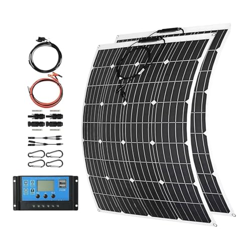 1000W Flexible Solar Panel Kit, 2 * 500 Watt Solar Panel with 40A Controller and Accessories, Monocrystalline Photovoltaic Panels for RV Boat Camping Curve Surface Off Grid