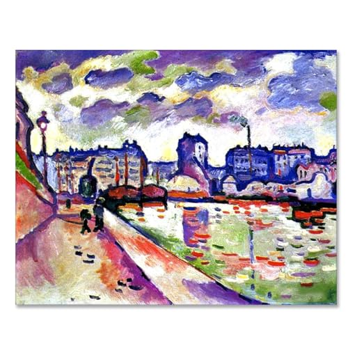Tableau cubisme sur toile pour habiller un grand mur vide affiche 80x105cm