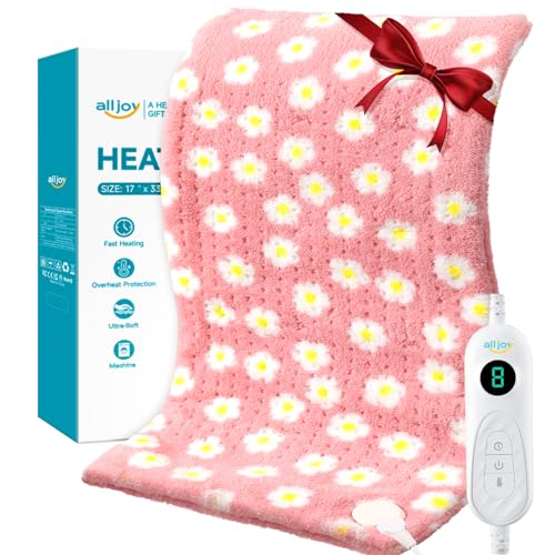 ALLJOY King Size Heating Pad for Back Pain Relief, 33”x 17” Extra Large Heating Pad for Period Cramps, FSA Eligible HSA, Portable Heat Pad for Neck and Shoulders, Birthday Gifts for Women Men Mom Dad