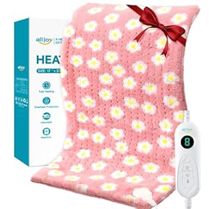 ALLJOY Almohadilla térmica tamaño King para aliviar el dolor de espalda, 33 x 17 pulgadas, almohadilla térmica extragrande para calambres menstruales, HSA elegible para FSA, almohadilla térmica