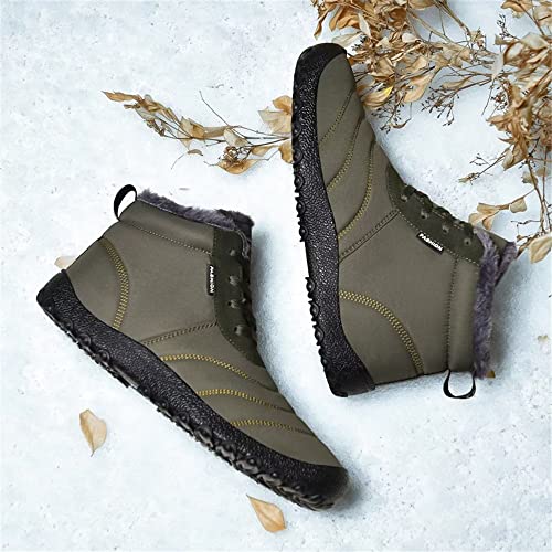 INEELUYI Mens Winter Snow Boots Outdoor Waterproof Warm Fur Lining Walking Shoes Ankle Booties3